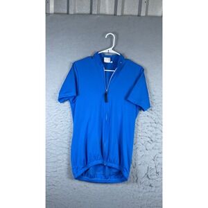 Pace Cycling Jersey Mens Medium Blue Excellent Short Sleeve Full Zip Pockets